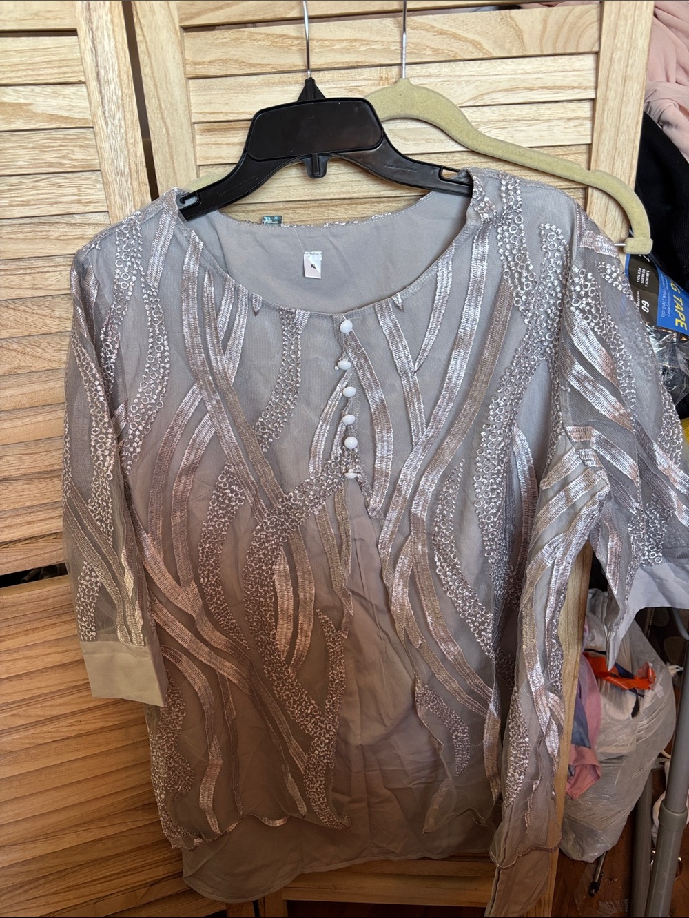 FINAL MARKDOWN Women's Embellished Tunic with Front Button Detail XL